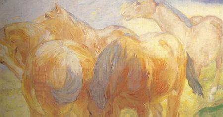 Franz Marc Large Lenggries Horse Painting 1 (mk34) oil painting picture